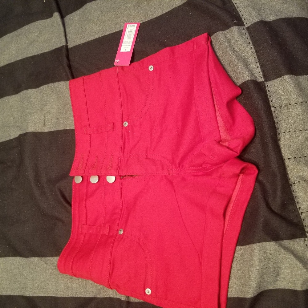 Red Jean Shorts